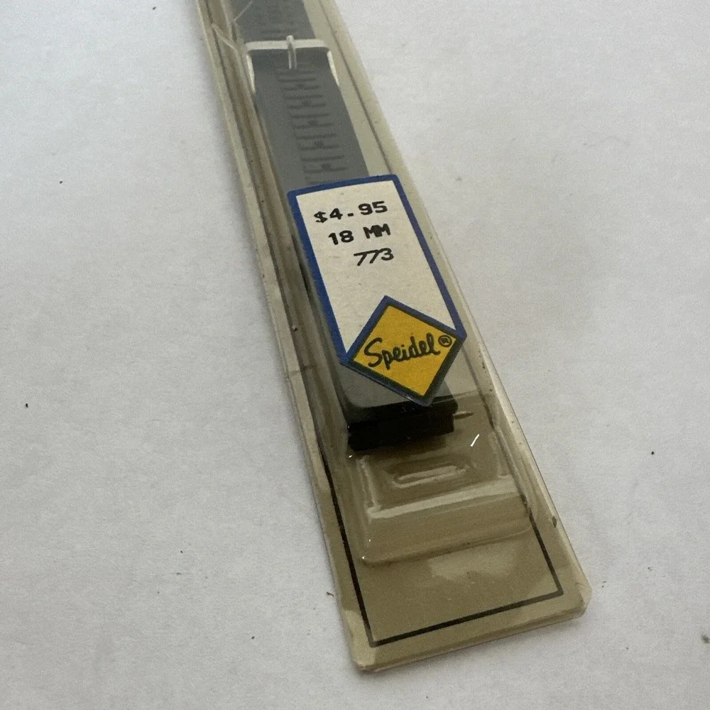 Speidel 18mm Vintage Black Rubber Watch Band Strap 773 Sport 100 Meter NOS